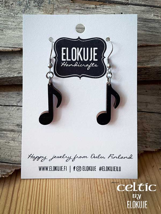 Celtic earrings – black music note