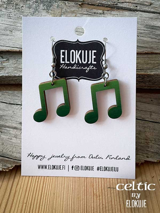 Earrings – Green double note