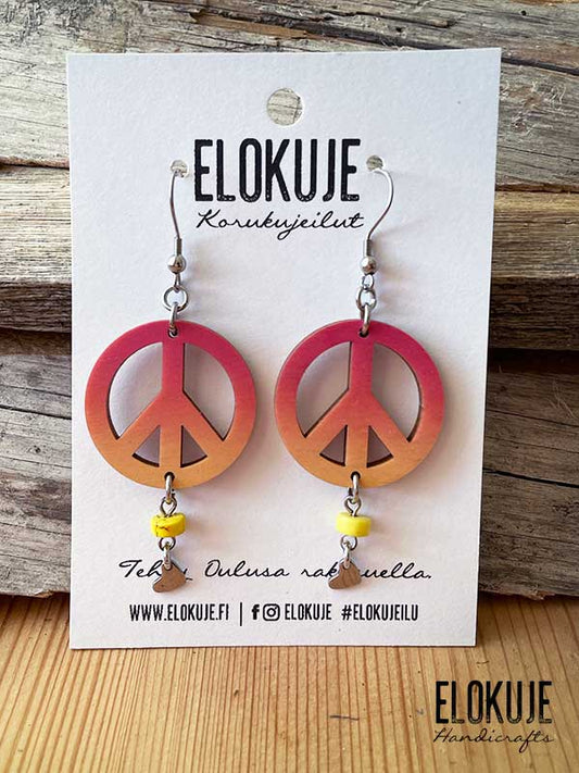 Plywood Peace earrings - yellow howlite