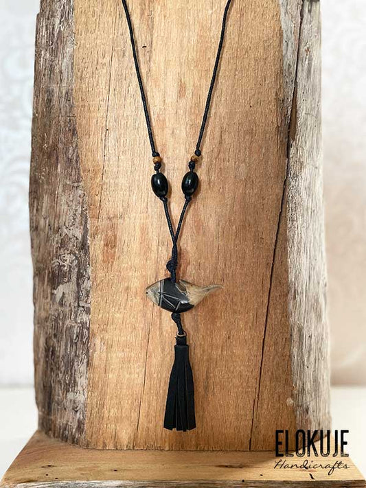 Boho-style bone necklace, fish #2