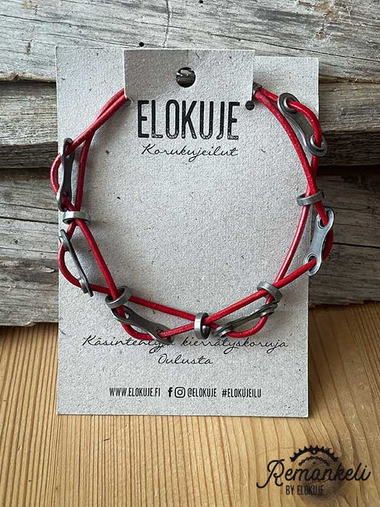 Remankeli leather cord bracelet, red