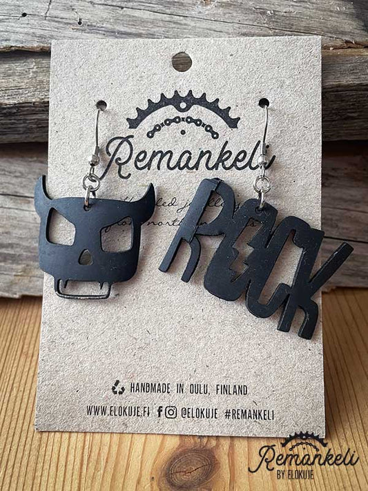 Remankeli earrings made from bicycle inner tubes - Rock-Villain