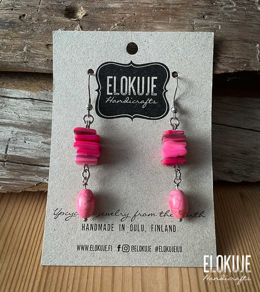 JaloKuje pink agate stone earrings